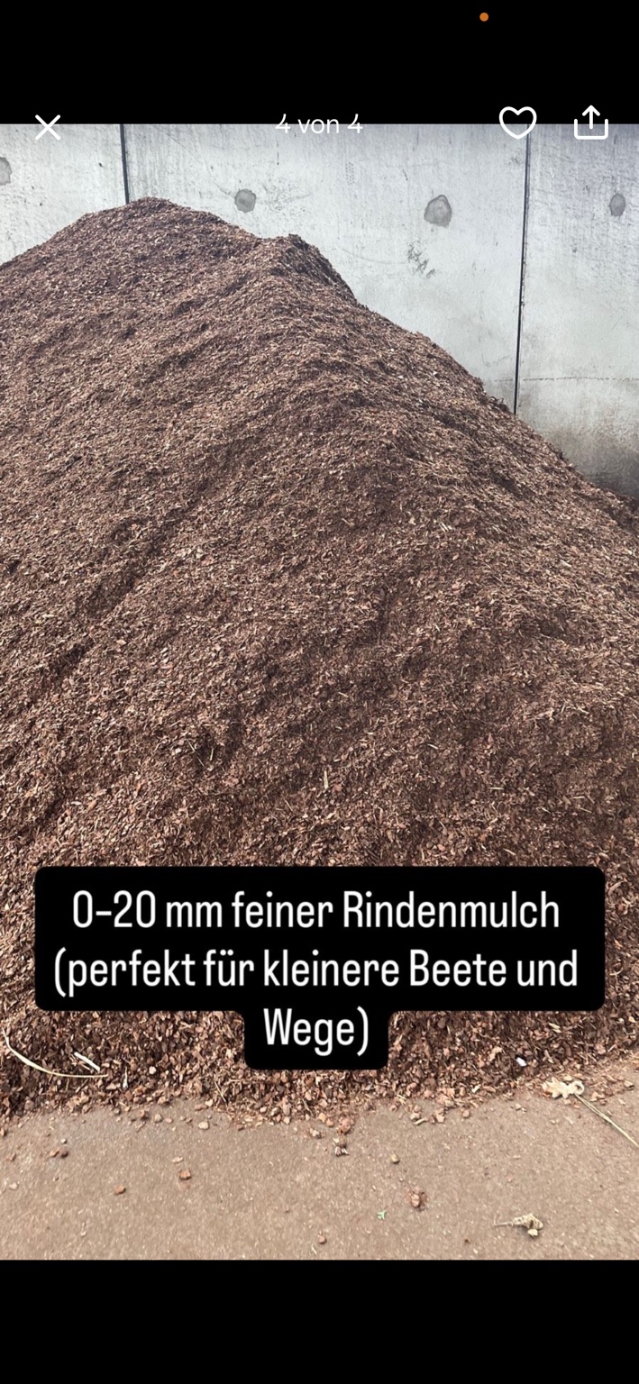 Feiner Rindenmulch in der Körnung 0 bis 20 Millimeter